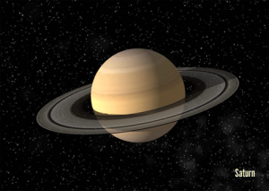Vykort 3D Saturnus